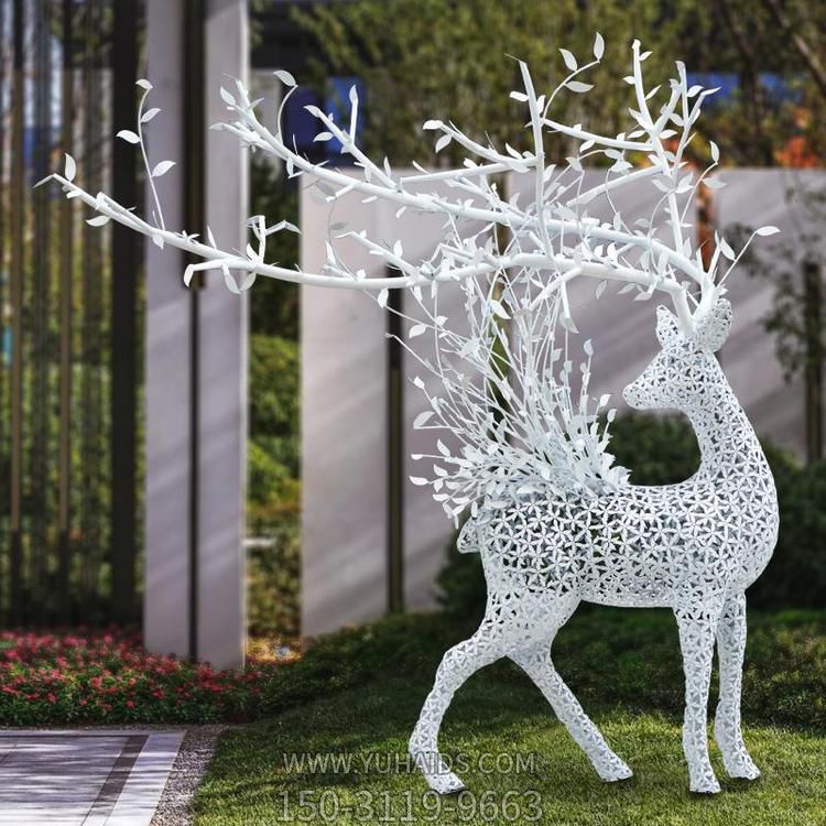 公园景区创意不锈钢镂空梅花鹿博鱼网页版