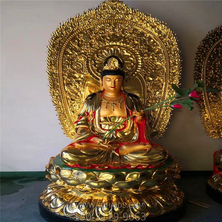 寺庙大型不锈钢喷金烤漆三圣博鱼网页版