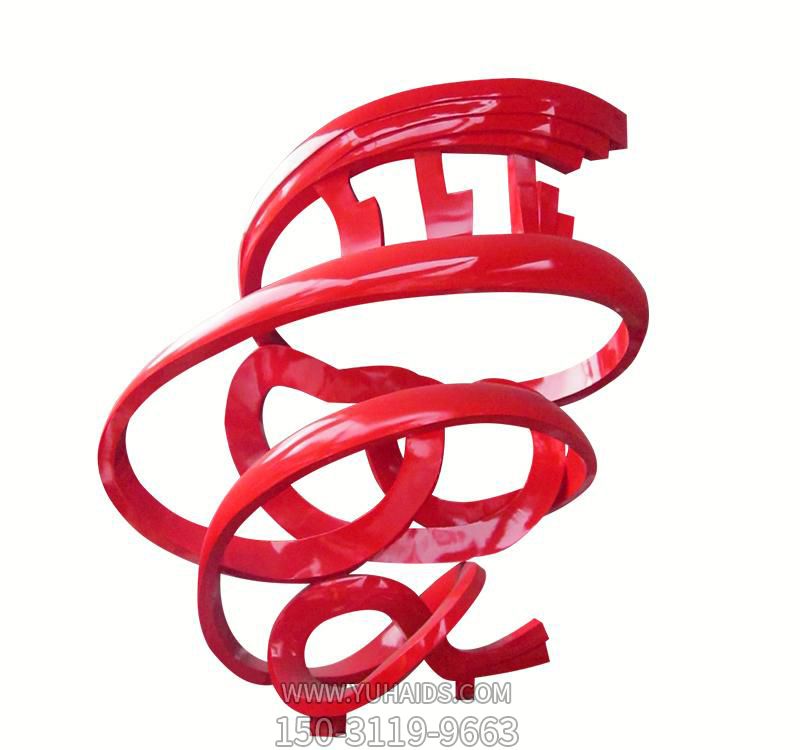 公园商厦环绕的红色玻璃钢喷漆飘带博鱼网页版