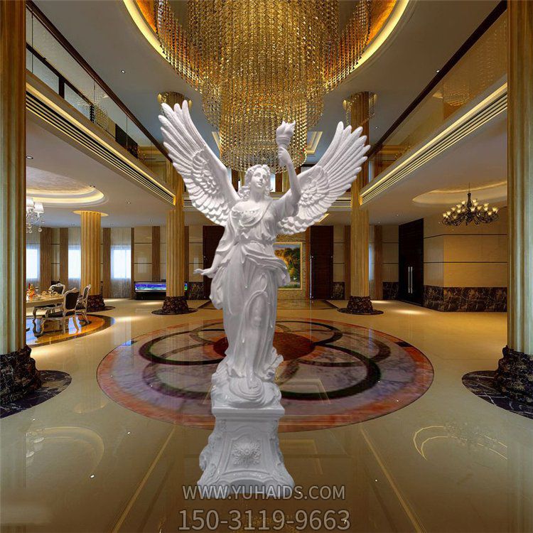 西方天使人物博鱼网页版玻璃钢仿铜户外景观博鱼网页版