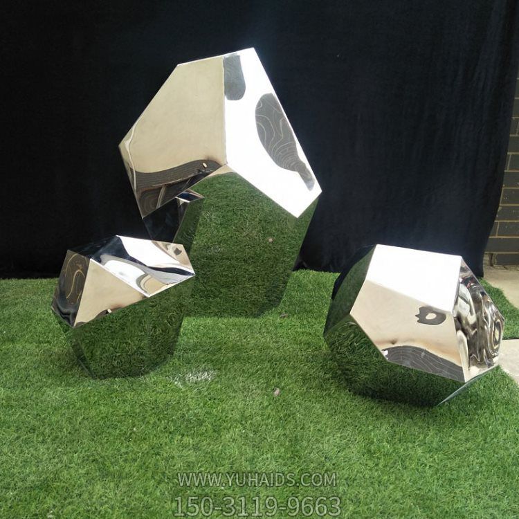 不锈钢几何切面景观石头小区户外摆件博鱼网页版