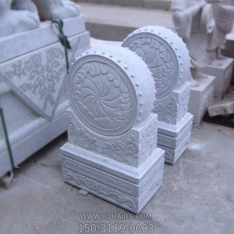 庭院门口摆放大理石雕刻圆包鼓石博鱼网页版