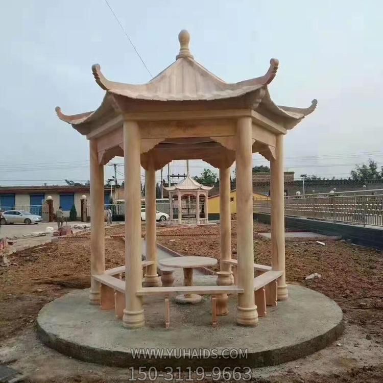 户外公园大理石石雕乘凉休息凉亭博鱼网页版