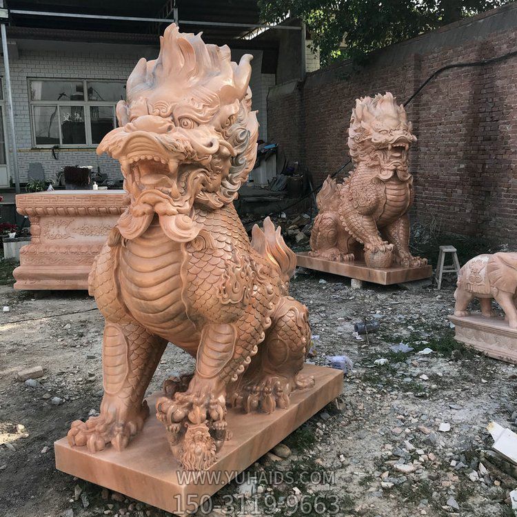 晚霞红麒麟石雕博鱼网页版