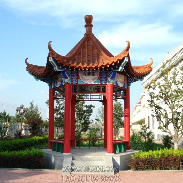 景区公园摆放仿古建筑彩绘琉璃瓦休闲凉亭博鱼网页版