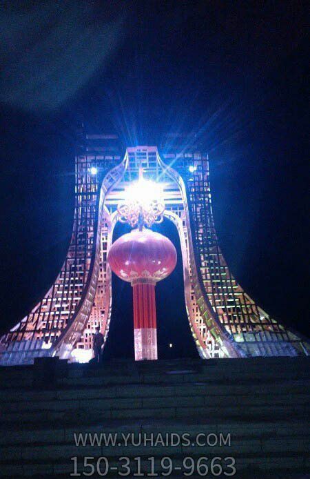 不锈钢发光的灯笼城市景观博鱼网页版