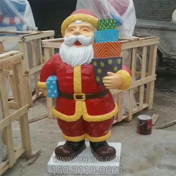 商场室内摆放节日圣诞老人玻璃钢公仔博鱼网页版