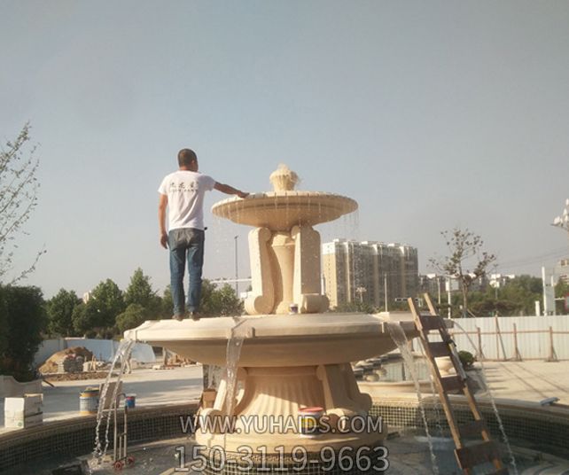 学院户外广场多层大理石喷泉博鱼网页版