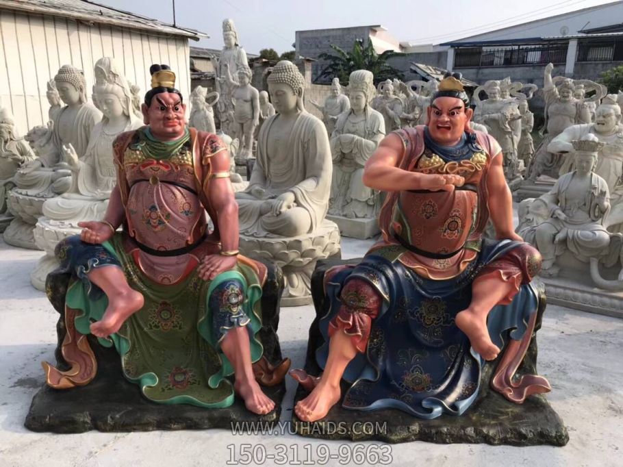 玻璃钢彩绘寺庙供奉佛像哼哈二将博鱼网页版