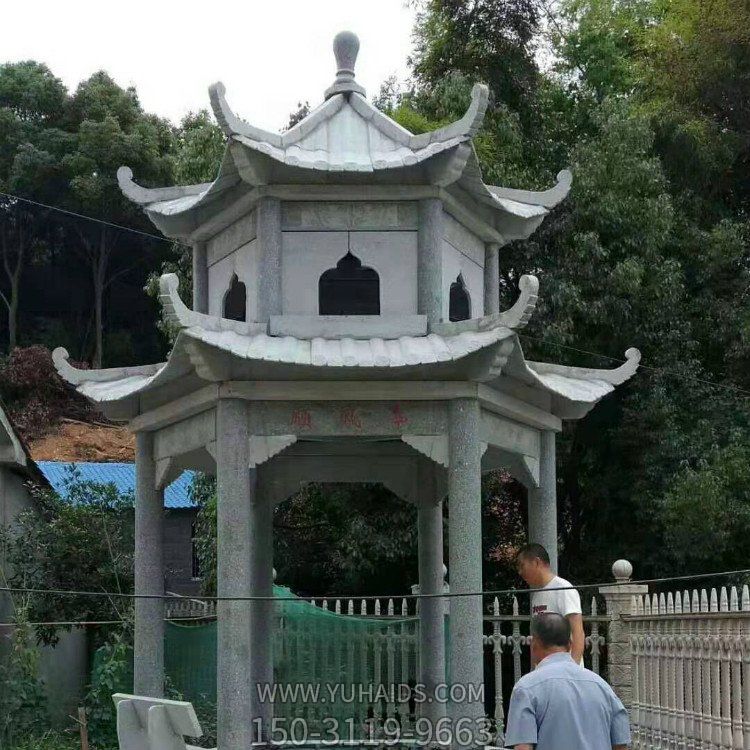 园林大型大理石石雕户外双层凉亭博鱼网页版