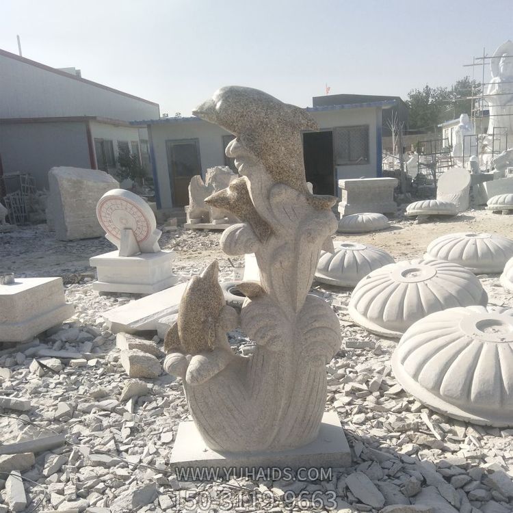 海洋馆广场摆放天然花岗岩雕刻海豚博鱼网页版