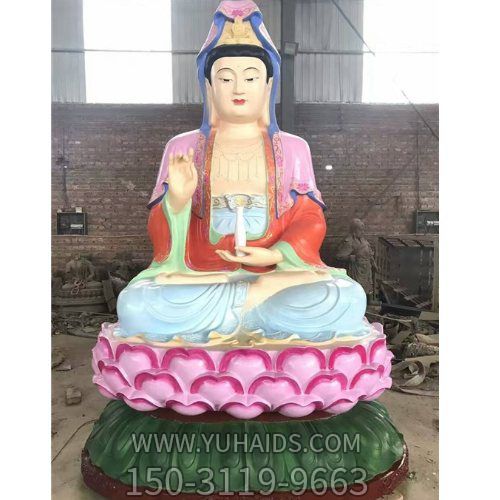 宗教寺庙玻璃钢彩绘观音博鱼网页版摆件