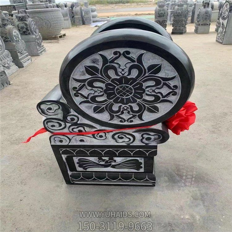 天然大理石浮雕花纹仿古建庭院门口抱鼓石门墩博鱼网页版