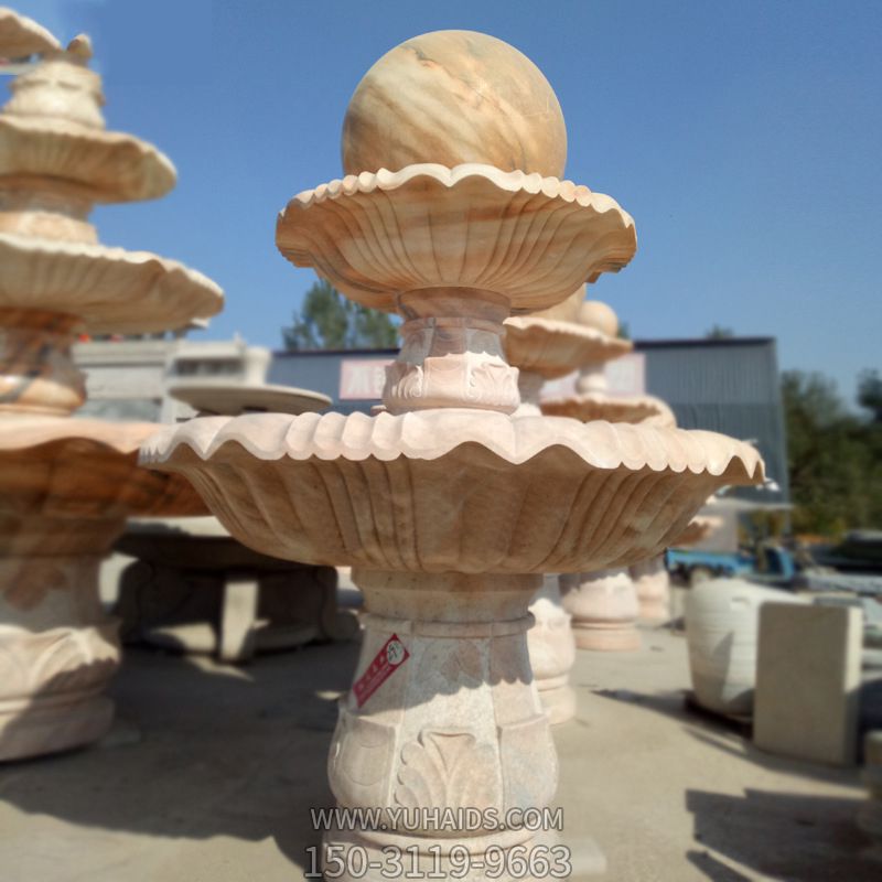 别墅庭院晚霞红风水球喷泉景观博鱼网页版