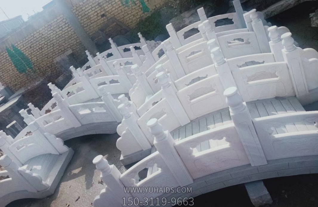 公园小区摆放汉白玉小桥摆件景观石雕博鱼网页版