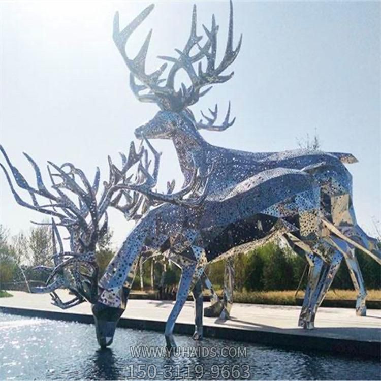 户外公园大型镂空创意抽象梅花鹿博鱼网页版