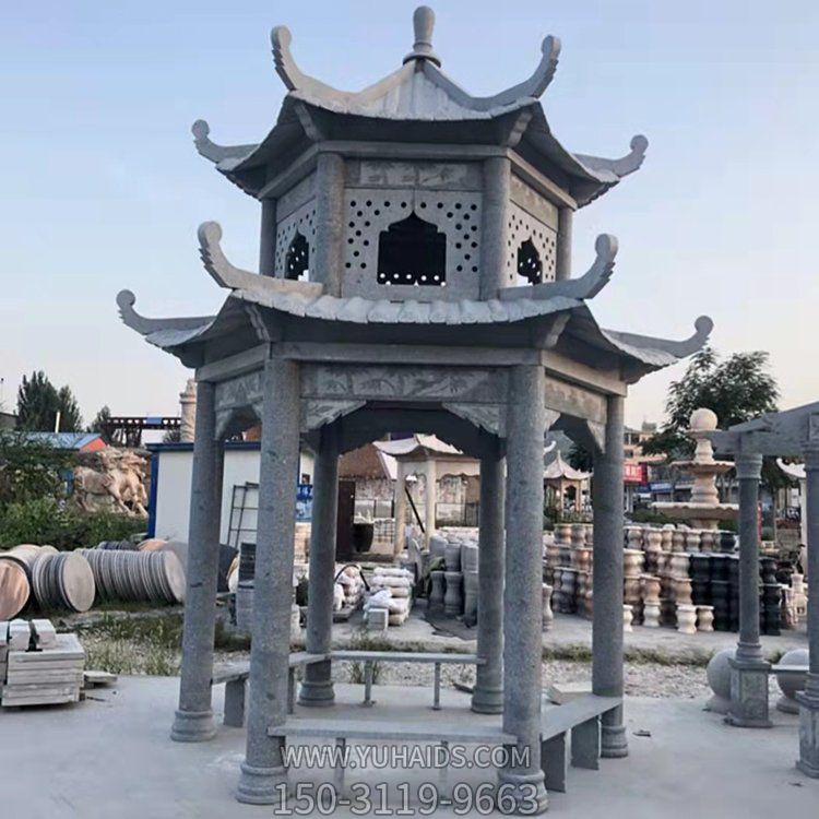 青石雕刻制作中式石凉亭公园小区户外造景摆件博鱼网页版