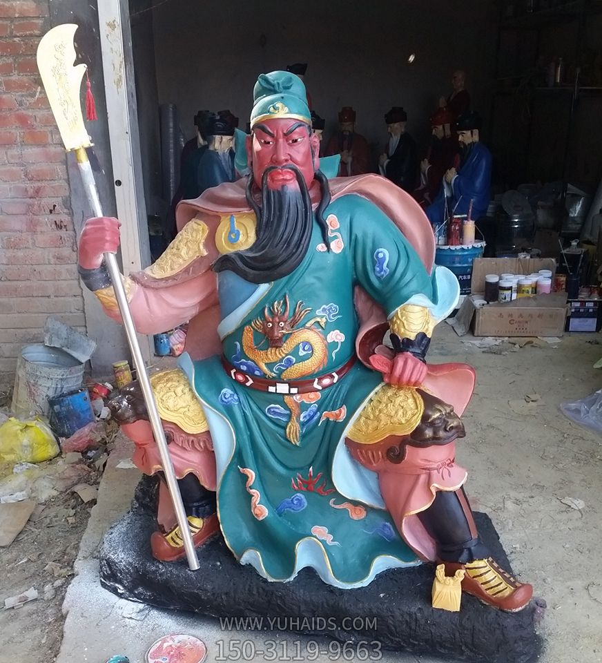 玻璃钢彩绘寺庙大型关公博鱼网页版