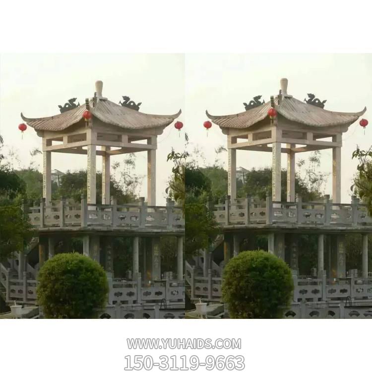 晚霞红石雕户外园林景观大型凉亭博鱼网页版