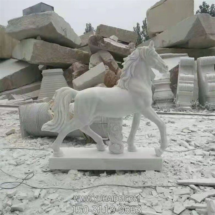 天然石材摆放大理石雕刻动物马园林摆件博鱼网页版