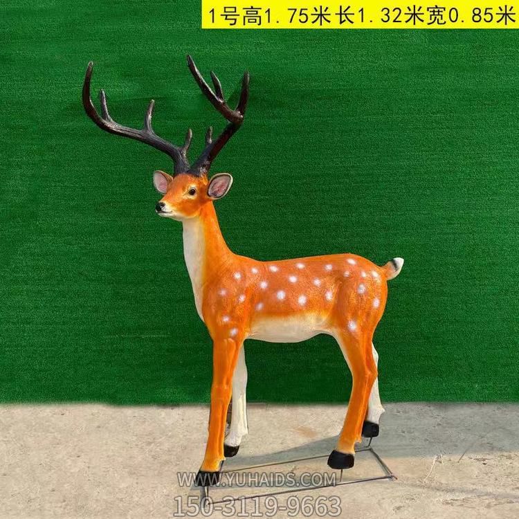 玻璃钢仿铜园林景观动物梅花鹿博鱼网页版