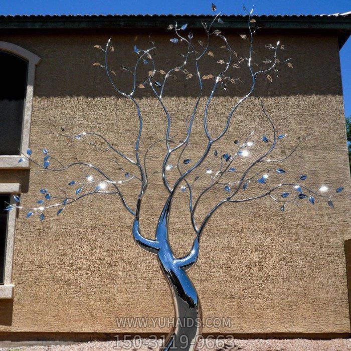 售楼部会所不锈钢镜面创意抽象景观树博鱼网页版