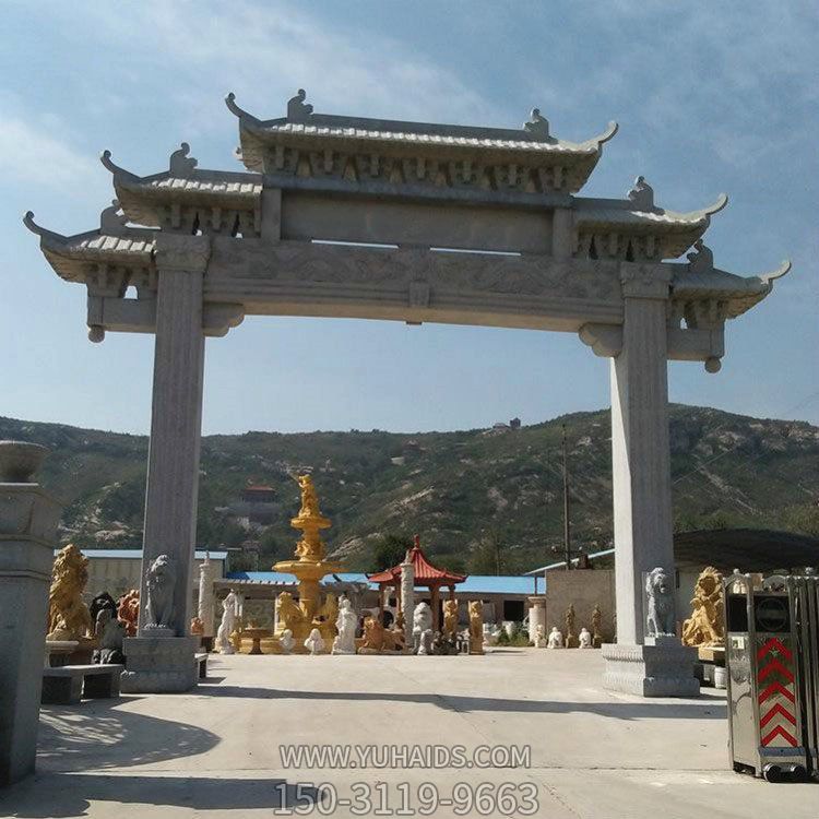 农村村口大型大理石石雕牌坊博鱼网页版