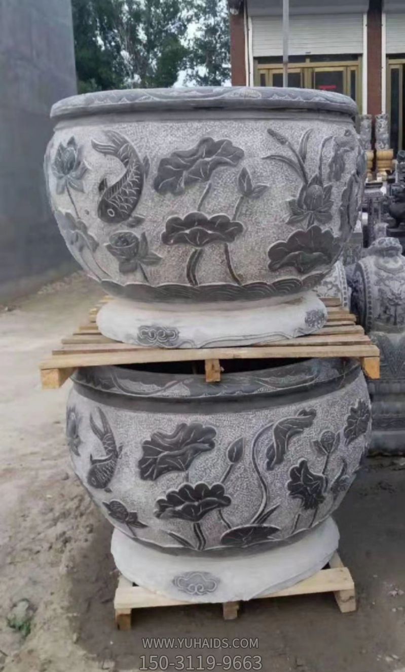 公园小区大理石石雕莲花缸博鱼网页版