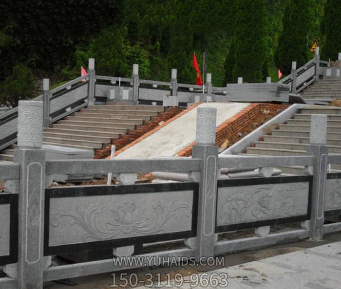 景区石阶梯大理石灰莲花雕刻栏杆博鱼网页版