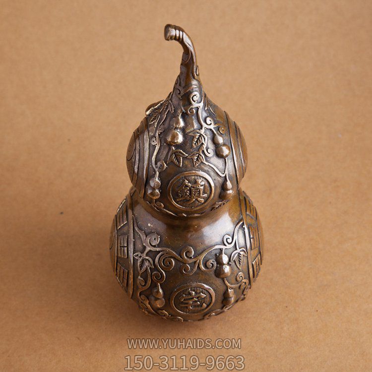 镇宅家用铜雕葫芦博鱼网页版摆件