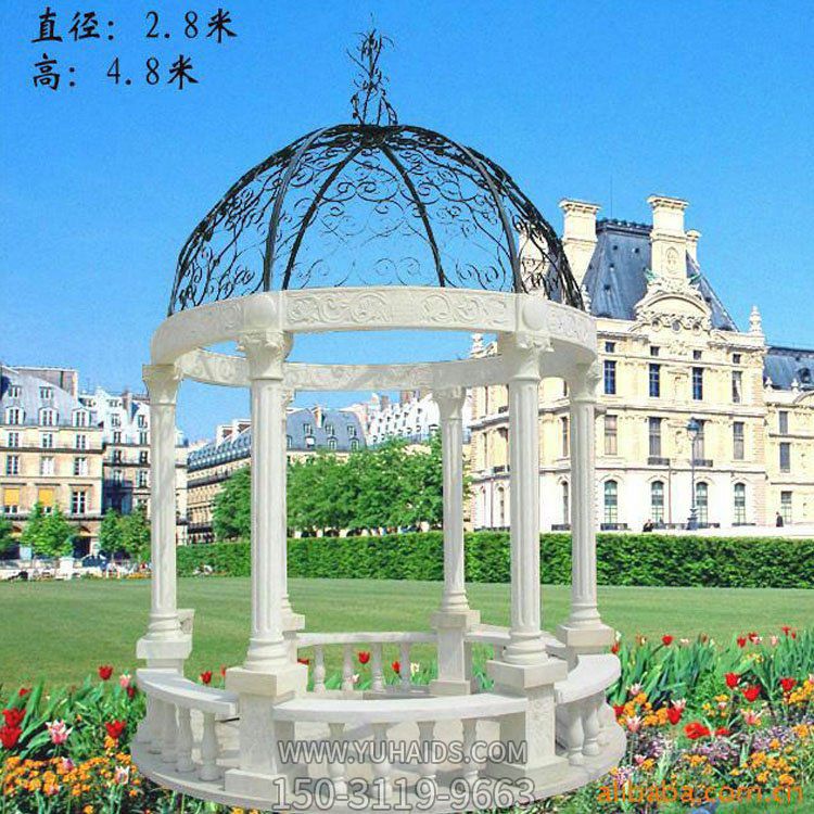 园林别墅石雕凉亭石刻欧式石柱亭子博鱼网页版