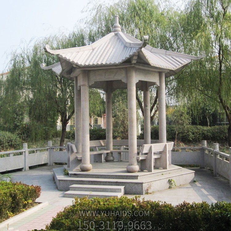 石雕晚霞红园林户外摆放中西式凉亭博鱼网页版