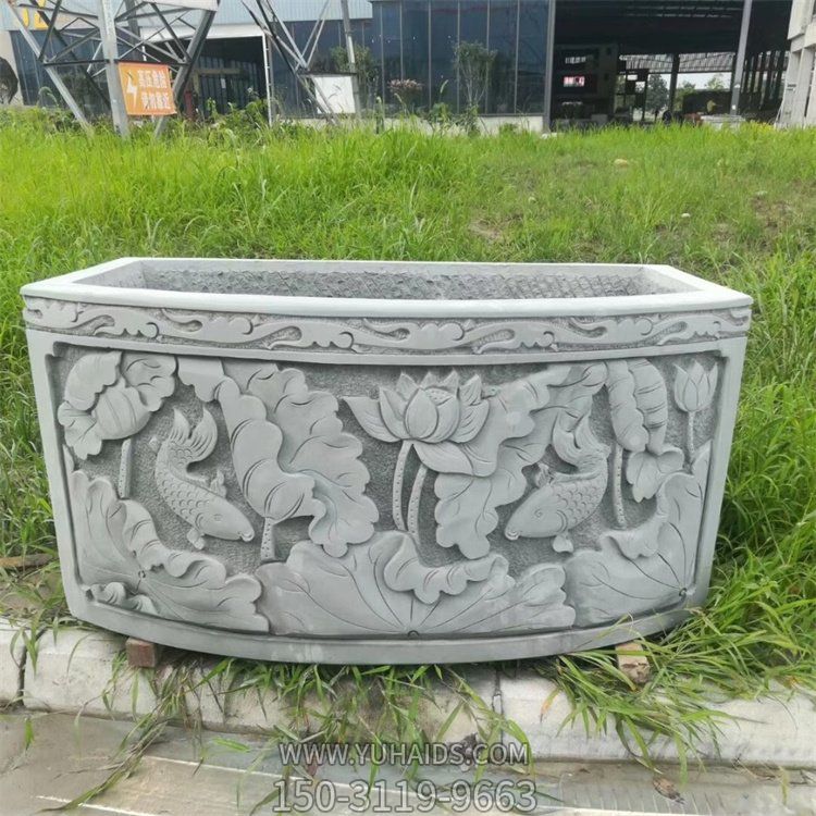 大理石石雕户外园林景观庭院摆件石缸博鱼网页版