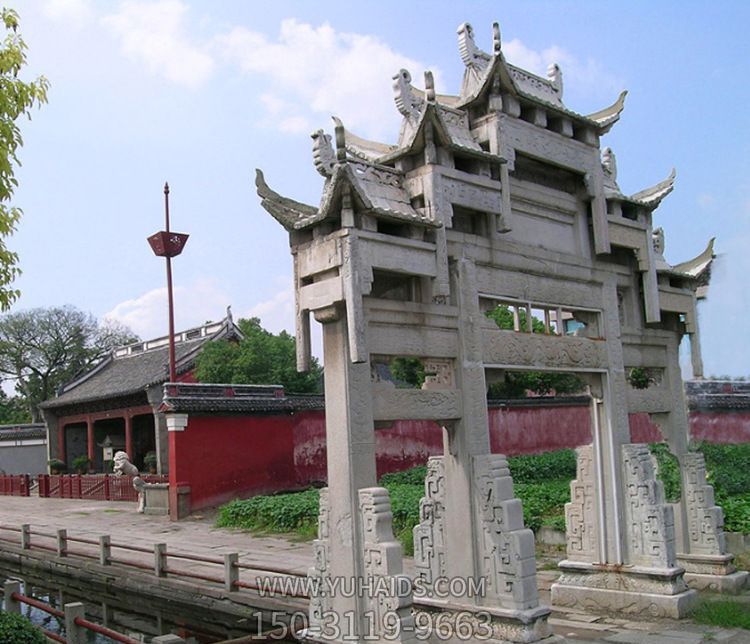 寺庙三门小型牌坊花岗岩石雕博鱼网页版