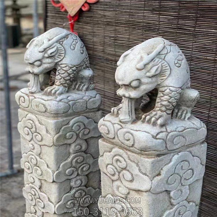 吸水兽汉白玉石雕柱子博鱼网页版