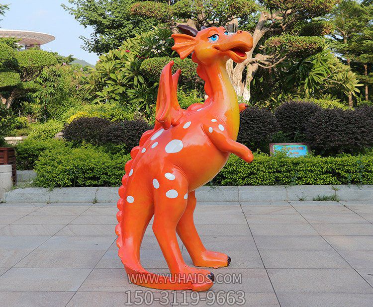 玻璃钢卡通恐龙，两脚直立的恐龙博鱼网页版摆件