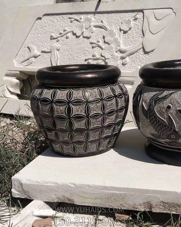 青石石雕庭院编织工艺鱼缸博鱼网页版