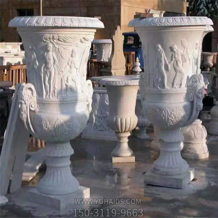花园别墅装饰大理石浮雕欧式花钵花盆博鱼网页版
