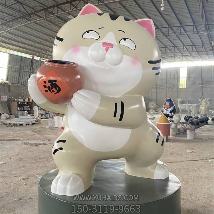 饭店创意玻璃钢卡通猫咪博鱼网页版