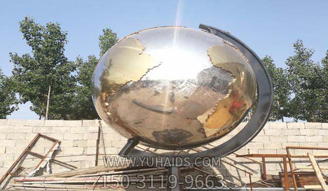 校园户外创意圆形镜面地球仪博鱼网页版