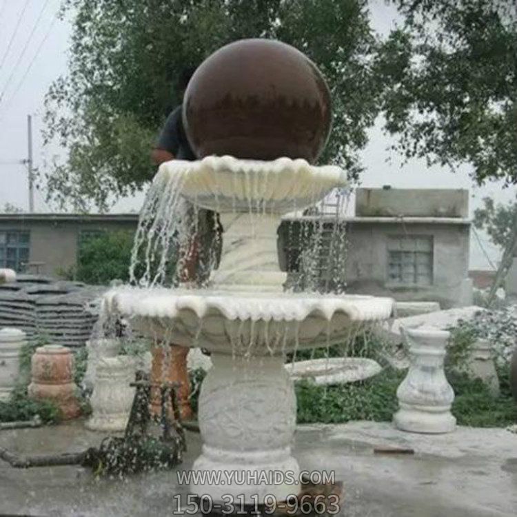 大理石花岗岩优质天然石材雕刻庭院二层流水喷泉博鱼网页版
