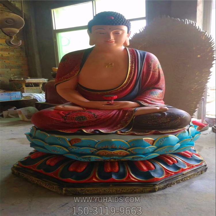 景区玻璃钢彩绘寺庙供奉三圣博鱼网页版