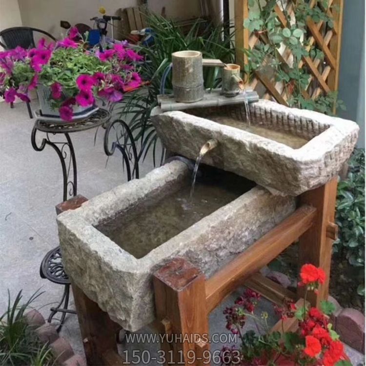 庭院仿古做旧流水摆件老石槽博鱼网页版