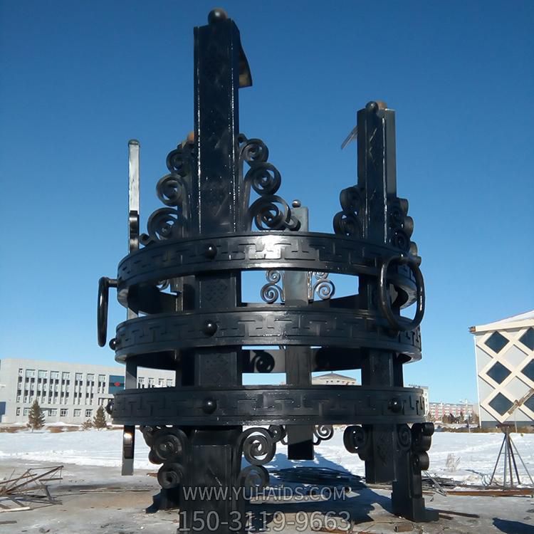 广场大型不锈钢仿铜园林景观抽象鼎博鱼网页版