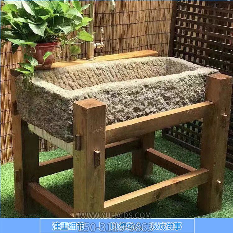 仿古做旧大理石石雕园林庭院老石槽博鱼网页版