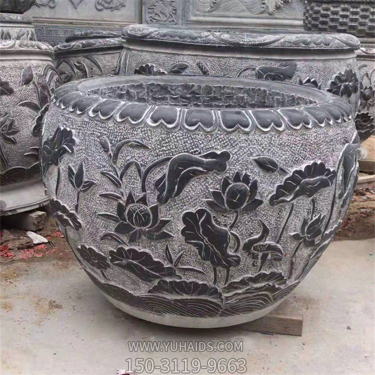 石雕鱼缸花盆青石圆缸石材水缸博鱼网页版