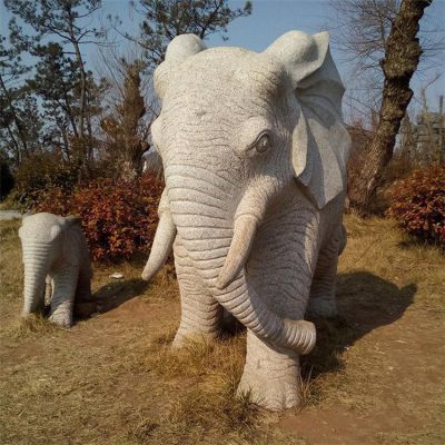 大理石石雕大型动物大象博鱼网页版