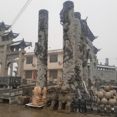 青石石雕户外园林大型石柱博鱼网页版
