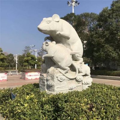 户外广场大理石石雕十二生肖老鼠博鱼网页版