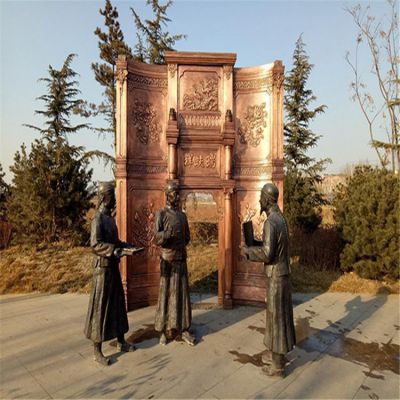 城市广场摆放玻璃钢仿铜古代历史名人物小品博鱼网页版